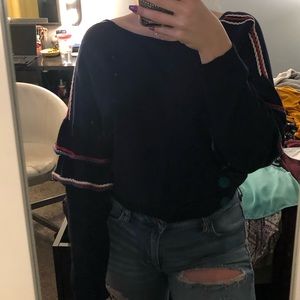 Navy, Red, and Blue winged top